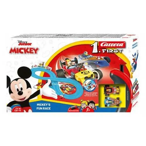 Jouet de course - CARRERA - Carrera FIRST 63045 Mickey's Fun Race - Piste de course - Deux voitures - Bleu-0