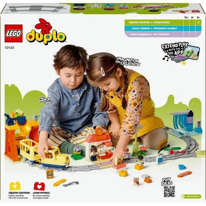 LEGO DUPLO Ma ville 10428 Le grand train communautaire interactif - Jouets d’éveil 3 ans-5