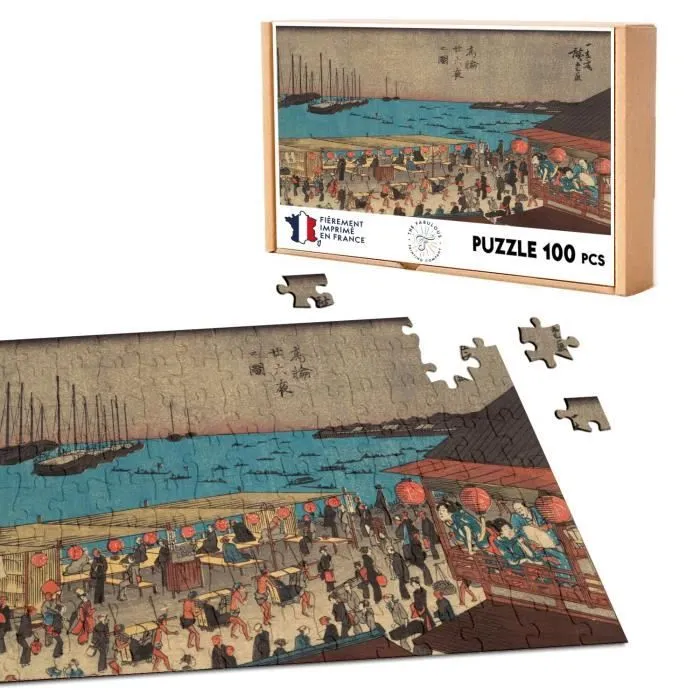 Puzzle Classique - FABULOUS - Estampe Japonaise 15 le Port - 100 Pièces - Adulte - Intérieur-0