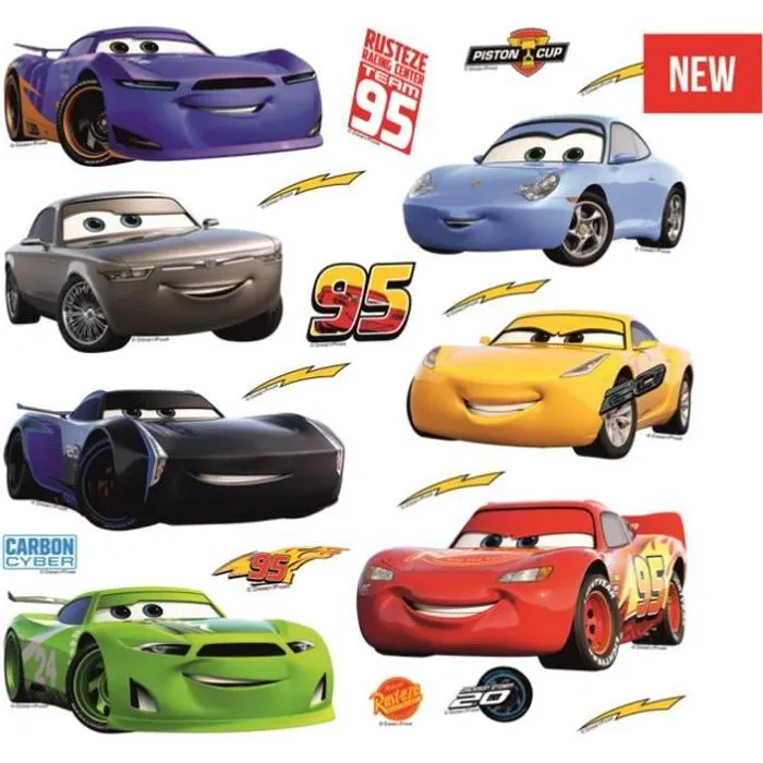 Wall Sticker Disney Cars - Chambre Sticker Nursery, Mur Décor de nurseries, Multicolore - 30 x 30 cm, AG Design-0