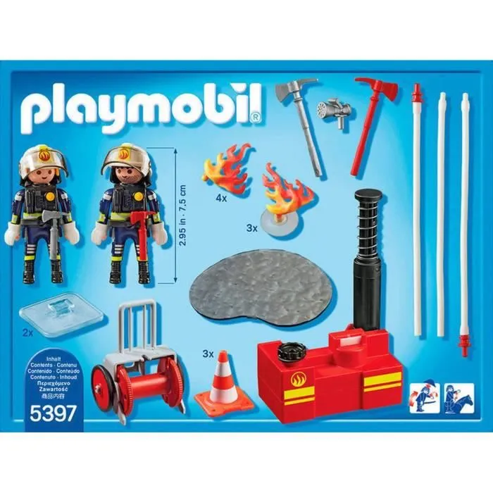 PLAYMOBIL - City Action - Pompiers avec Matériel d'Incendie - Jouet pour Garçon de 4 ans et plus-1