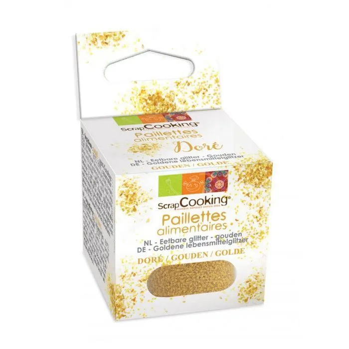 Paillettes alimentaires dorées-0
