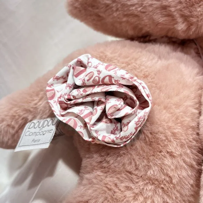 Doudou et Compagnie - Peluche lapin rose poudré 25 cm-0