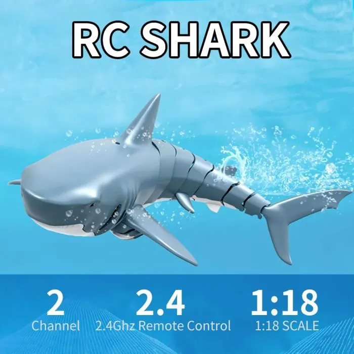 Mini RC Requin Télécommande Jouet Jouet De Natation Sous-Marine RC Bateau Électrique Bateau De Course Parodie Jouet Piscine-10-1