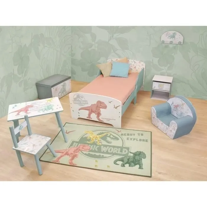 Tapis Dinosaure - FUN HOUSE - Jurassic World - 120x80 cm - Multicolore - Lavable en surface-2