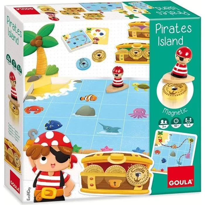 Jeu de société Pirate Island junior - GOULA - Jeu de plateau - 2 joueurs ou plus - Age 3 ans et plus-0