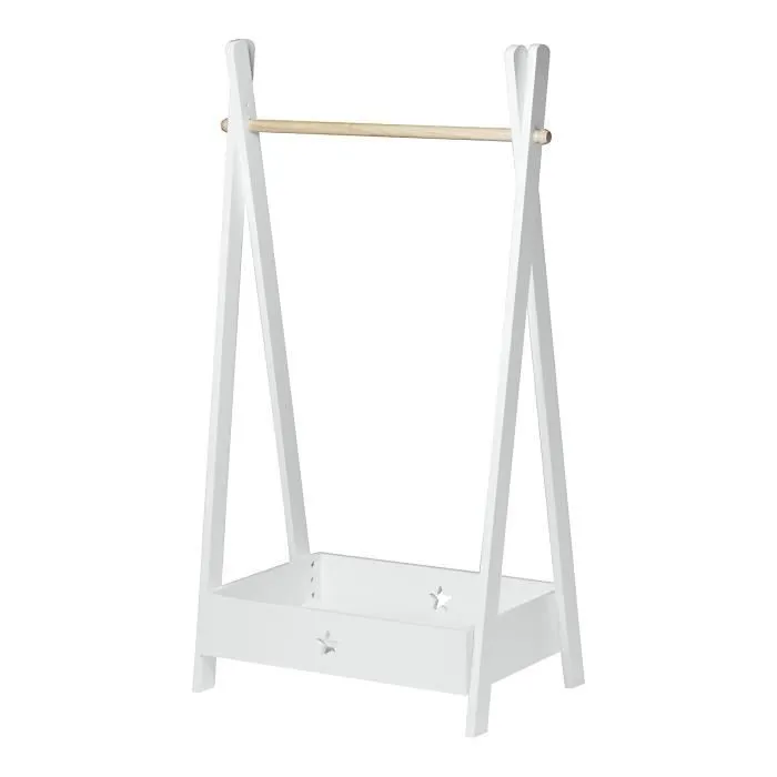 Garde-robe pour enfant Laxe avec compartiment de rangement 126 x 73 x 43 cm blanc-1