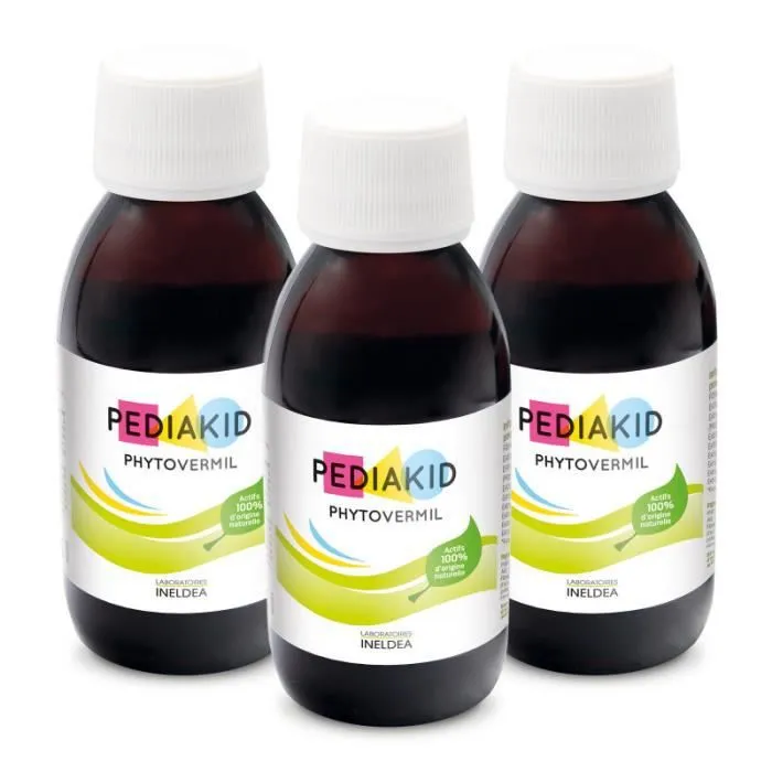 Lot de 3 PEDIAKID Phytovermil - Complément Alimentaire Enfant - Sphère intestinale saine - Concentré à diluer avec bouchon doseur-0