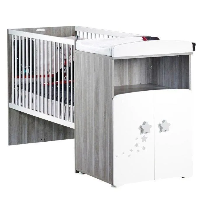 Lit combiné - 120x60cm - Evolutif en 90x190cm - Babyprice Nao - En bois-2