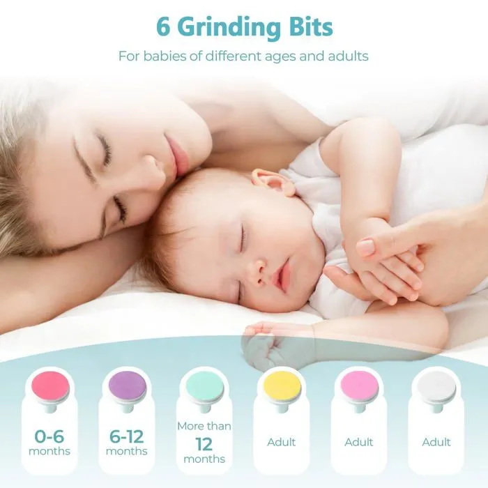 Ttamg - Lima Unghie Neonato - Blendura Lime Ongle Bebe, Lime A Ongle Electrique Bebe 6 En 1 Pour Enfants De Tous âGes-2
