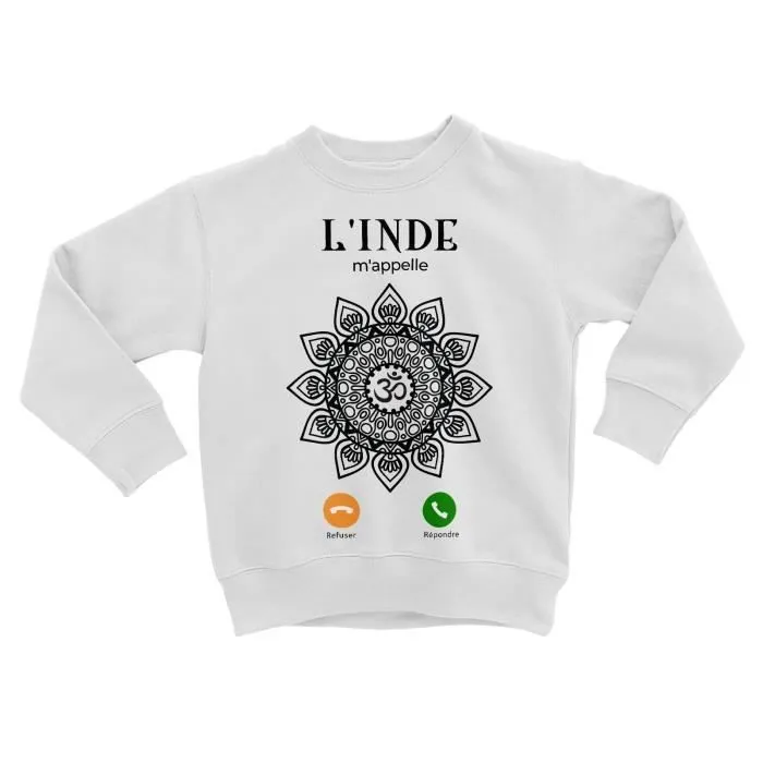 Sweatshirt Enfant L'Inde M'Appelle Om et Mandala Voyage-0