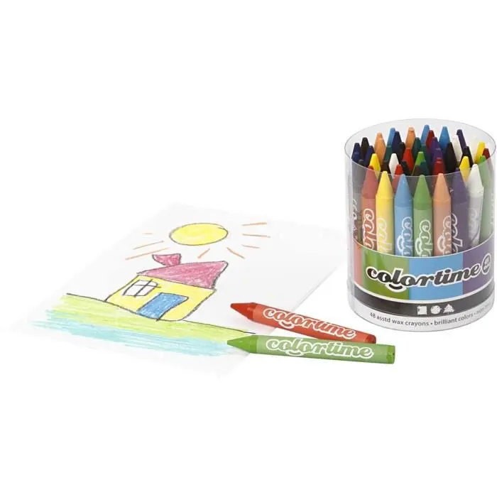 Crayon de cire Colortime de qualité supérieure - parfait pour enfants. réf 38138-1
