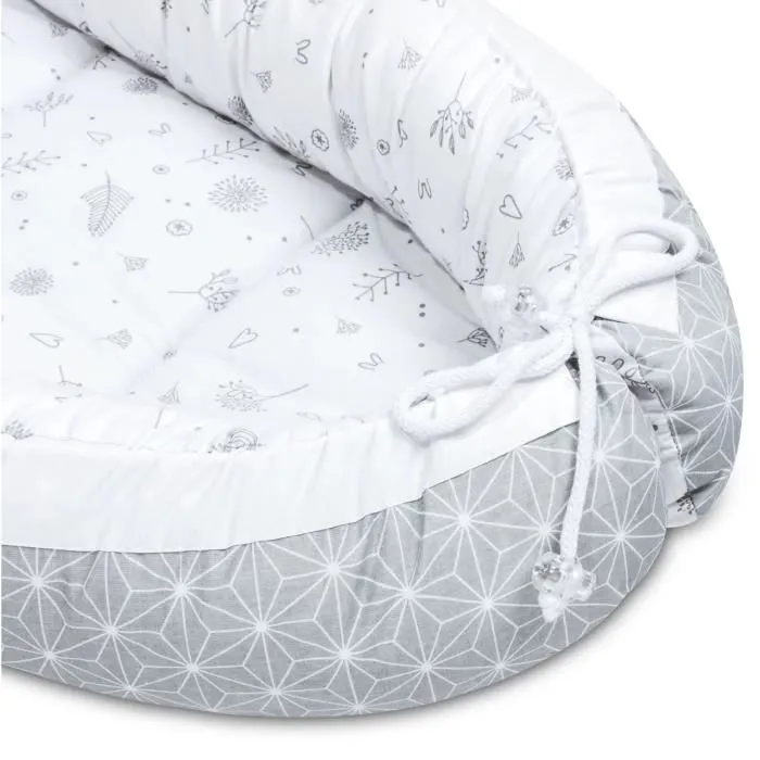 Bellochi Reducteur de Lit Bebe Cale Bebe pour Lit Cocon Bebe - 100% Coton 90 x 60cm - Nid de Bebe Baby Nest - Star-3