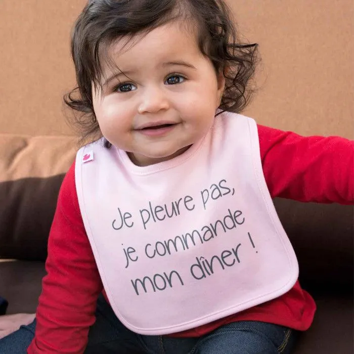 Bavoir bébé personnalisé Beau gosse comme papa ! 0 à 18 mois Marron-1
