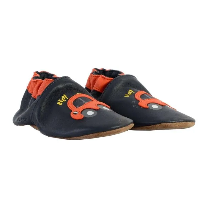 Chaussons enfant - Robeez - Beep Beep - Marine foncé/orange - Confort exceptionnel-3