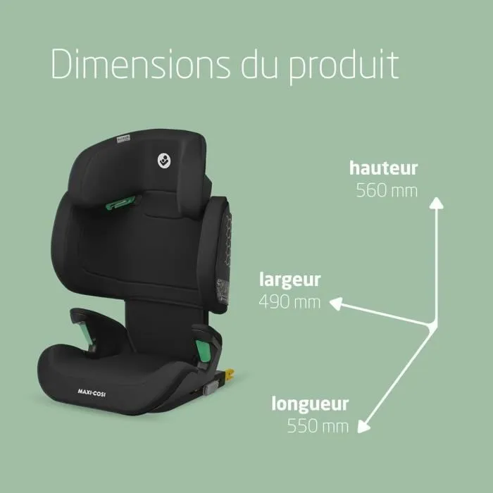 MAXI-COSI Rodifix M I-Size, Siège auto Isofix Groupe 2/3, Rehausseur voiture, Evolutif, de 15 à 36kg, de 3,5 à 12 ans, Basic Black-6