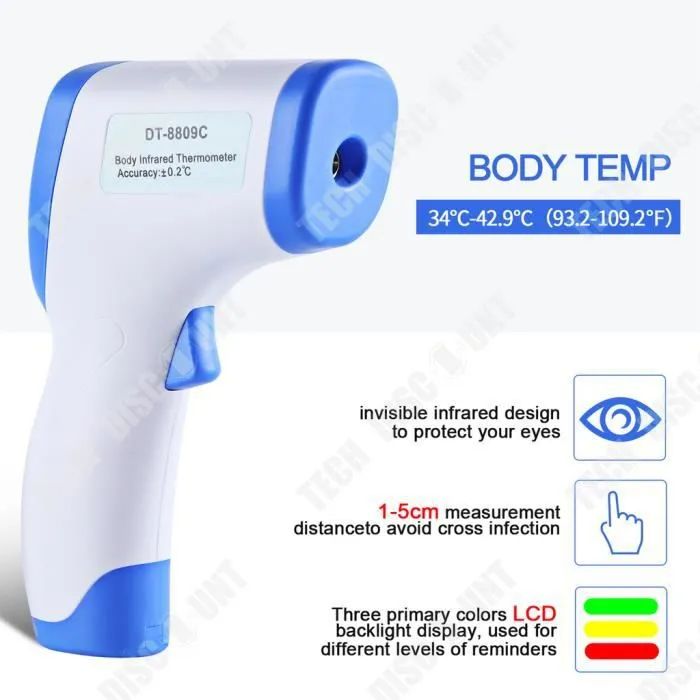Thermomètre frontal infrarouge Thermomètre corps humain Thermomètre sans contact Accueil Pistolet de température anglais-2