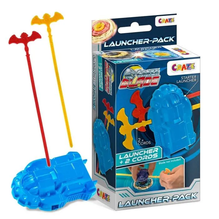 Craze - 39922 - Blade Launcher Pack - Starter pour Toupie de Combat + 2 lanceurs toupie, Spinnin Top Set-0