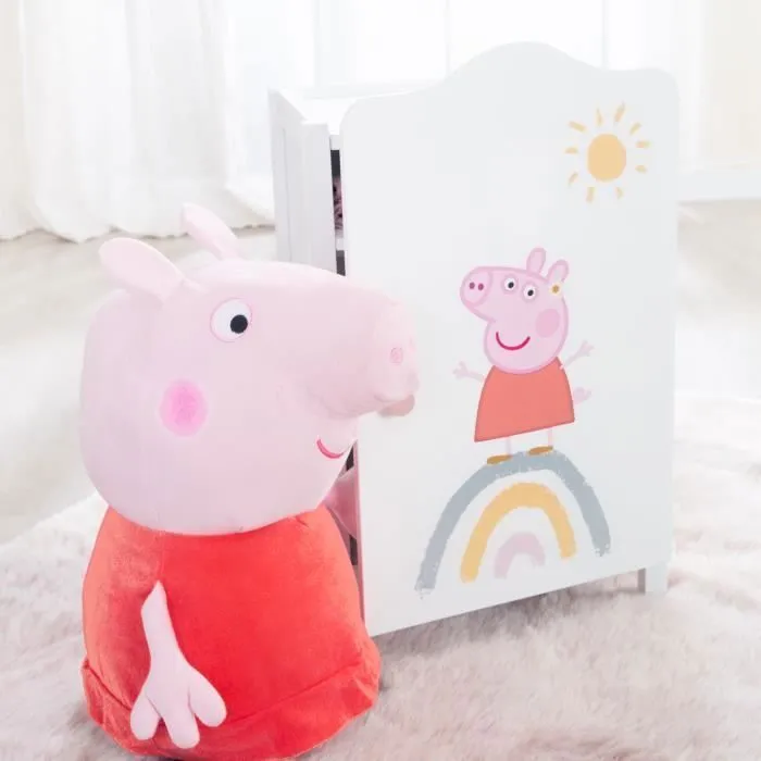 Armoire pour Vêtements de Poupée Peppa Pig - ROBA - Blanc / Rose - H 52 x L 31 x P 25 cm-1