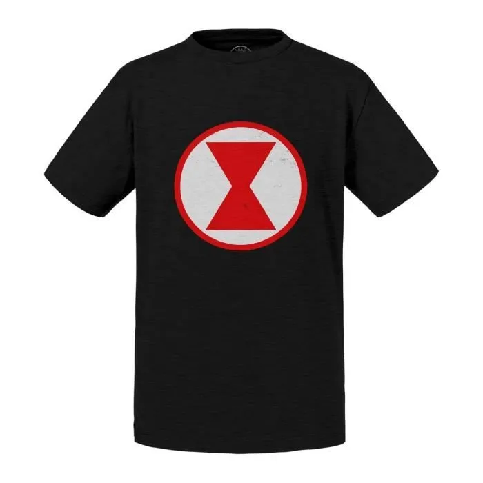 T-shirt Enfant Noir Black Widow Super Héros BD Film Geek-0