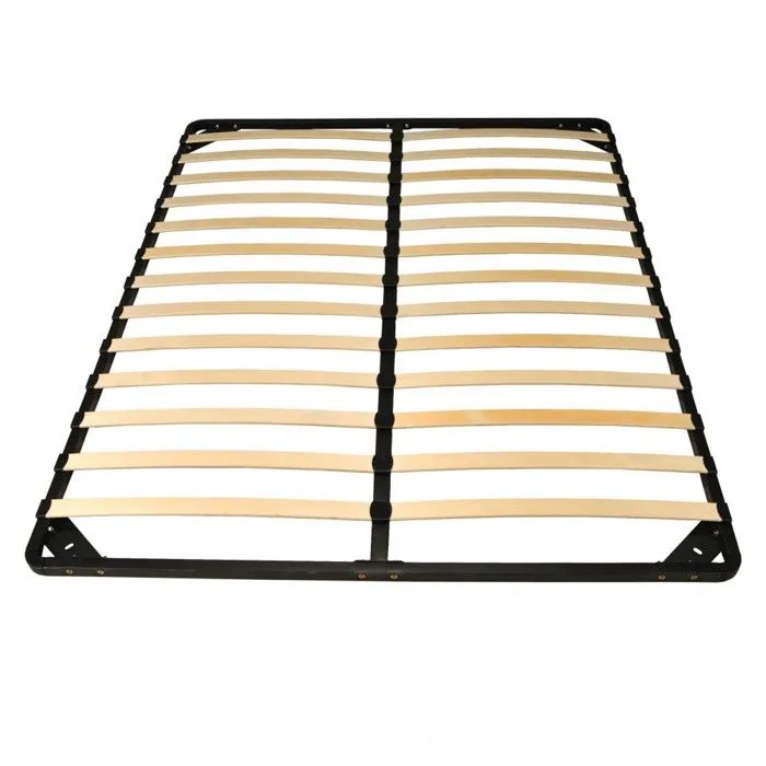 Sommier Métal RENO 140x190 cm + 1 pied amovible / Noir-0