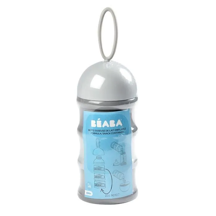 BÉABA - Boite doseuse de lait empilable - 100% hermétique - 3 compartiments - Grande contenance -Grise-1