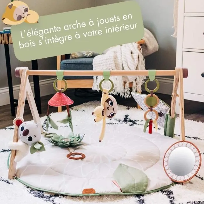 TINY LOVE Tapis d'Éveil Boho Chic, Tapis de Jeu pour Bébé, Arche de Jouets en Bois - Dès la Naissance-1