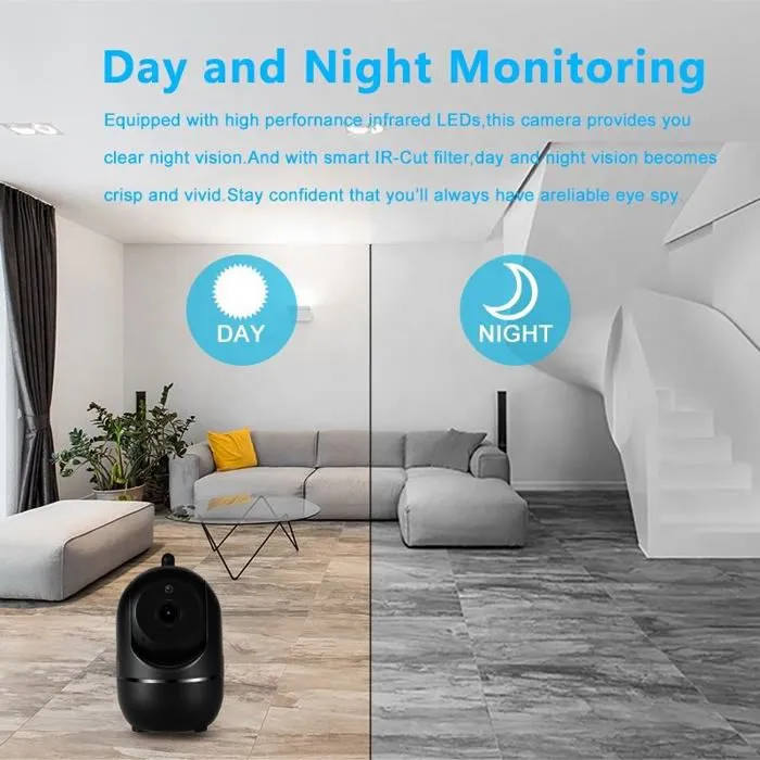 Bébé Moniteur - Babyphone Ecoute Bébé Vidéo Sans Fil avec détecteur de mouvement automatique à vision de nuit -A1-2