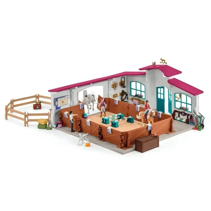 Grand Manège Equestre, Coffret figurine et accessoires, Schleich 42639 Horse Club, Pour enfant dès 5 ans-1