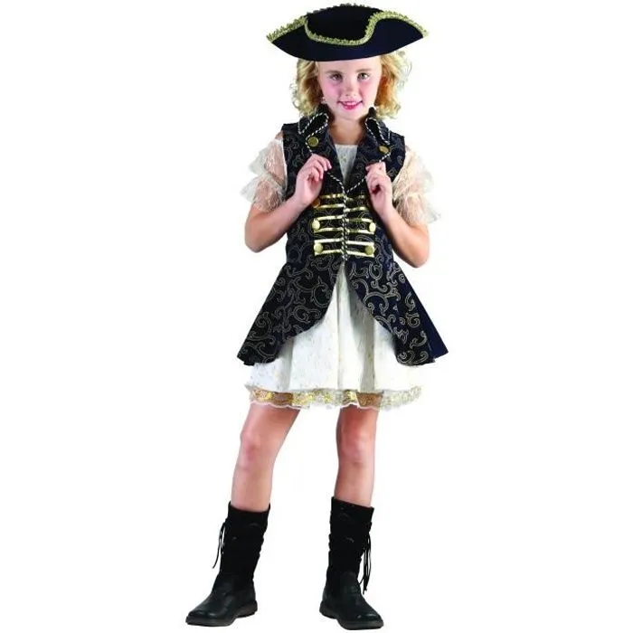 Costume de Pirate de Haute Mer Luxe - Déguisement enfant Carnaval Anniversaire Fête Halloween - Taille 5 à 11 ans-0