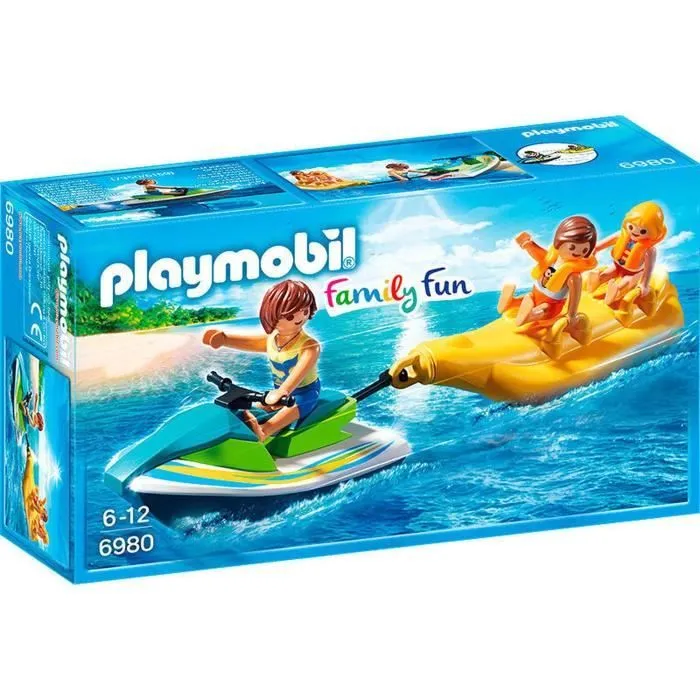 PLAYMOBIL - Summer Fun - Vacanciers avec Jet Ski et Banane - Glisse garantie - Mixte - A partir de 4 ans-0