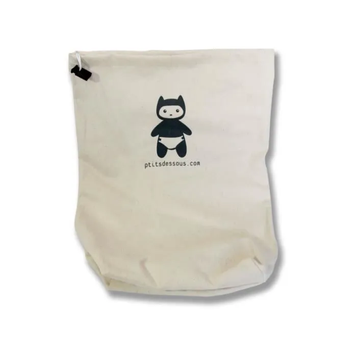 Sac à couches lavables imperméable P'tits Dessous 35x45 cm - Blanc-0
