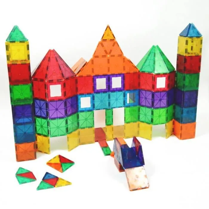 Jeu de construction magnétique - Playmags - Kit 100 pièces avec voiture-0