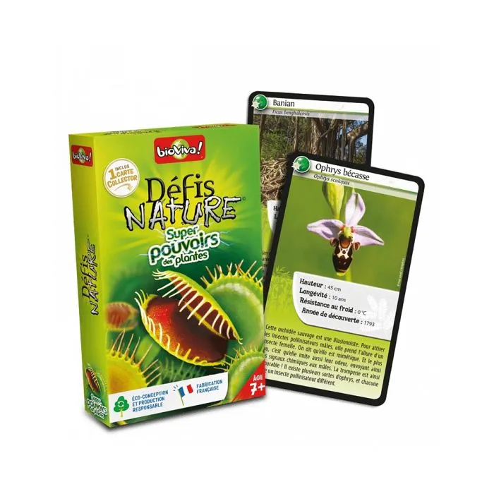 Jeu de cartes Bioviva - Défis Nature Super pouvoirs des plantes pour enfants de 7 ans et plus-0
