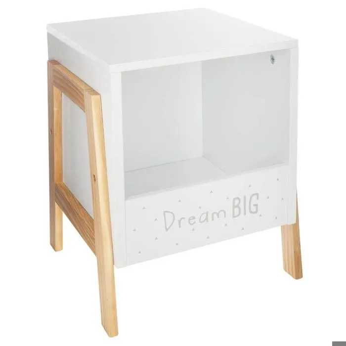 ATMOSPHERA FOR KIDS Casier de rangement en bois pour enfant - Blanc et gris-0