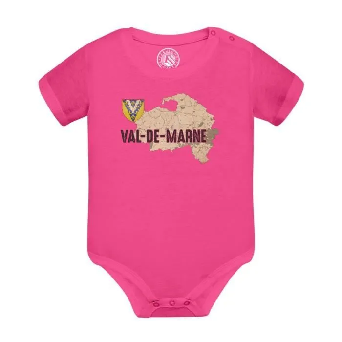 Body Bébé Manche Courte Rose Val de Marne 94 Département Créteil Carte Ile de France-0