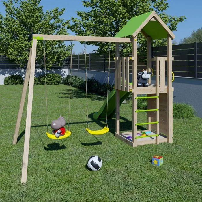 Aire de jeux en bois SMART XPERIENCE TRIGANO - 7 enfants-3