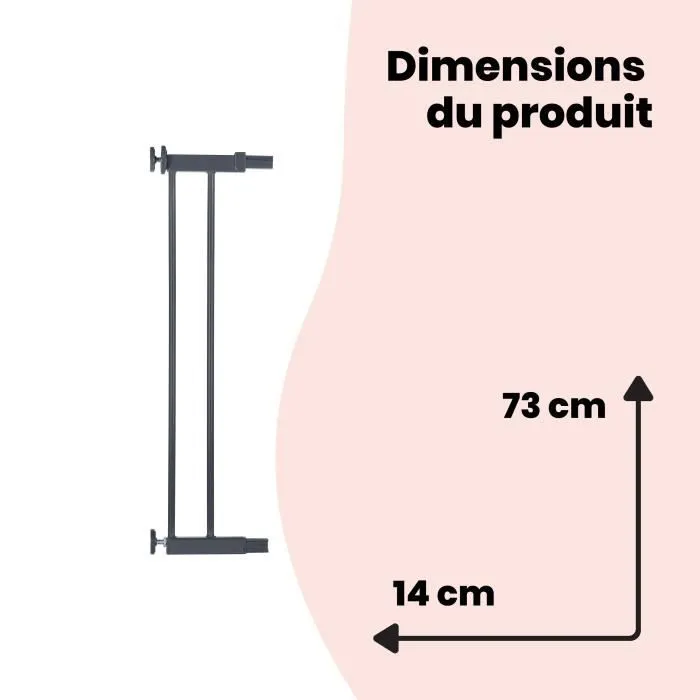 Safety 1st Extension de barrière de sécurité 14 cm Métal Noir-5