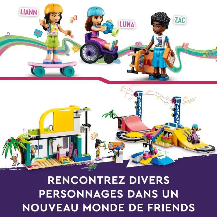 LEGO® Friends 41751 Le Skatepark, Jouet de Skateboard, avec Mini-Poupée et Scooter-4