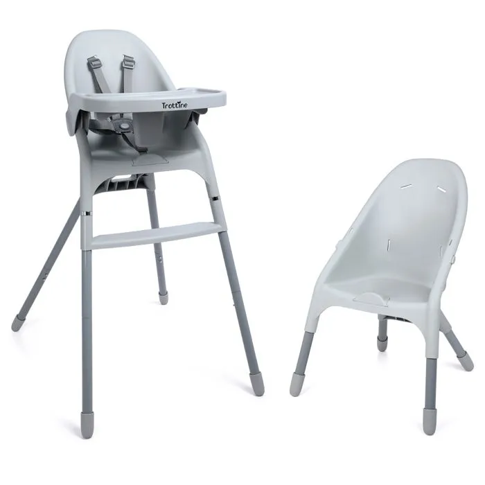 TROTTINE Chaise haute pliante et évolutive, Design moderne et simplicité d'utilisation AGAP Grey-0