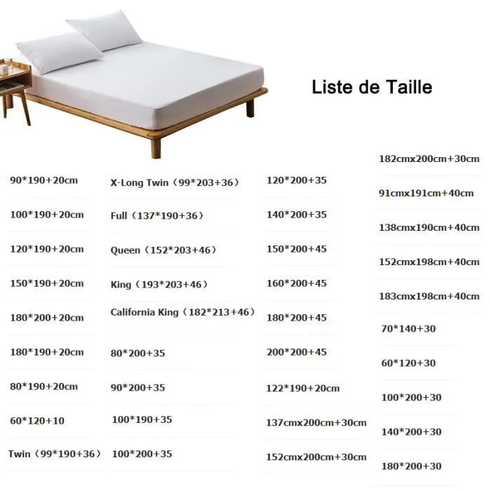 Protège matelas impermeable 140x200 bonnet 30 cm, Alèse Respirante et Souple, Bouclette Microfibre, Forme Drap Housse, Blanc-1