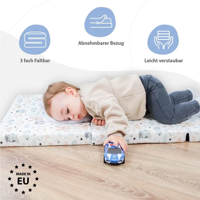 Matelas lit de voyage pliable 60x120cm - TOTSY BABY - Hiboux - Epaisseur 5cm-2