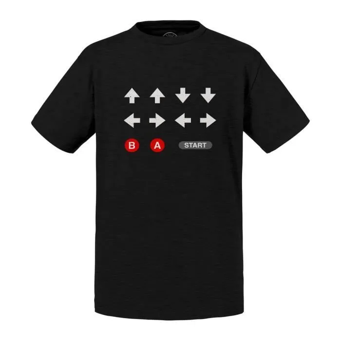 T-shirt Enfant Noir Code Triche Jeux Vidéo Retro Gaming Vintage-0