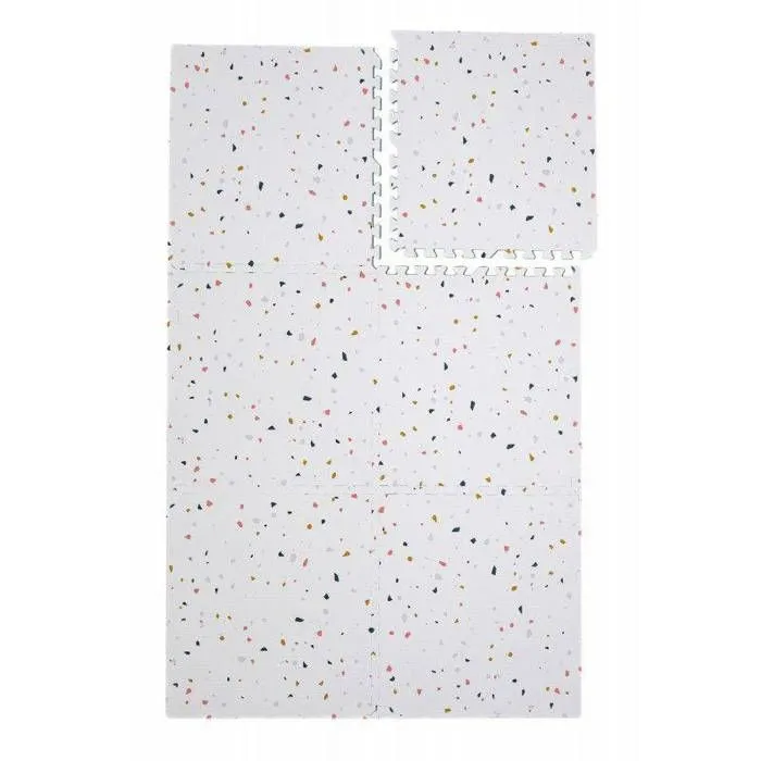 Tapis d éveil et jeux Enfant Puzzle Terrazzo Rose - 120 x 180 cm - Géant - Mousse EVA sûre et durable - Kidolo-0