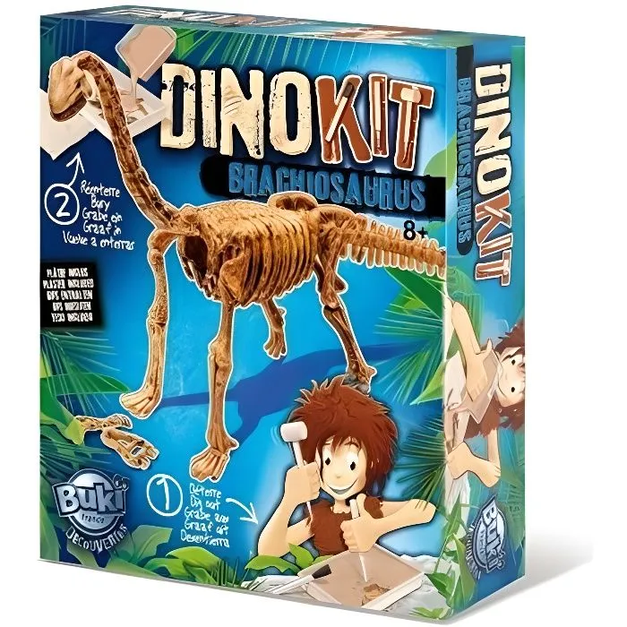 Jeu scientifique - BUKI FRANCE - 439BRA - Brachiosaure - Bloc à creuser et squelette à assembler-0