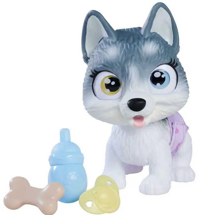 Smoby - Pamper Petz - Husky à adopter - 4 accessoires - Articulé - Bois et fais pipi - Certificat d'adoption - Dès 3 ans-1