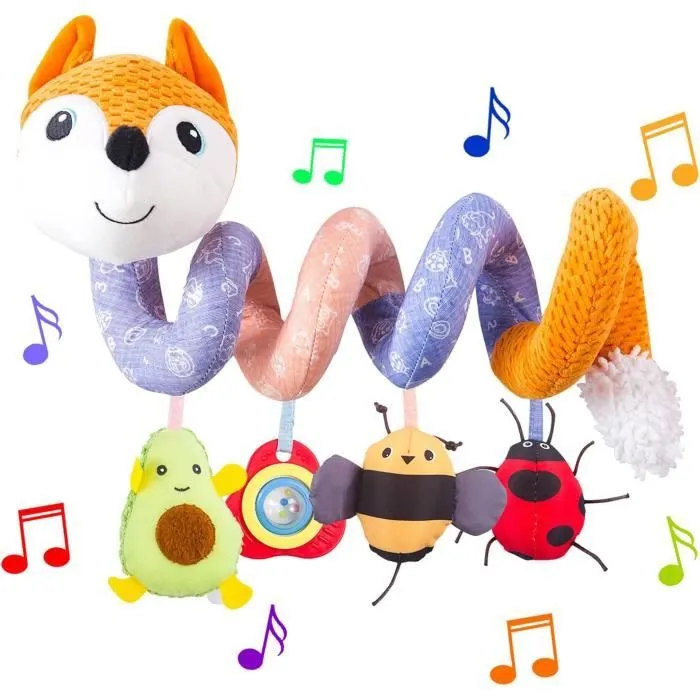 Jouets pour poussettes,Jouets Suspendus D'ornement De Berceau De Landau, Jouet en Spirale De Poussette De Lit De Bébé Orange-0