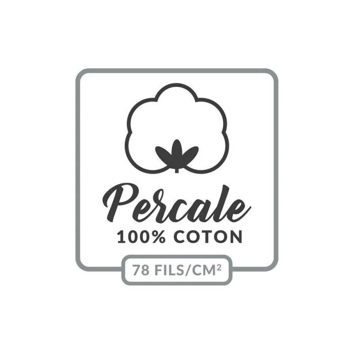 Taie d'oreiller - Percale - 50x70 cm - 100% coton - Beige - Lavable à 30°-5