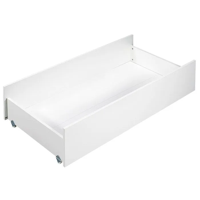 Tiroir pour lit évolutif 14x112x59cm en bois blanc-0