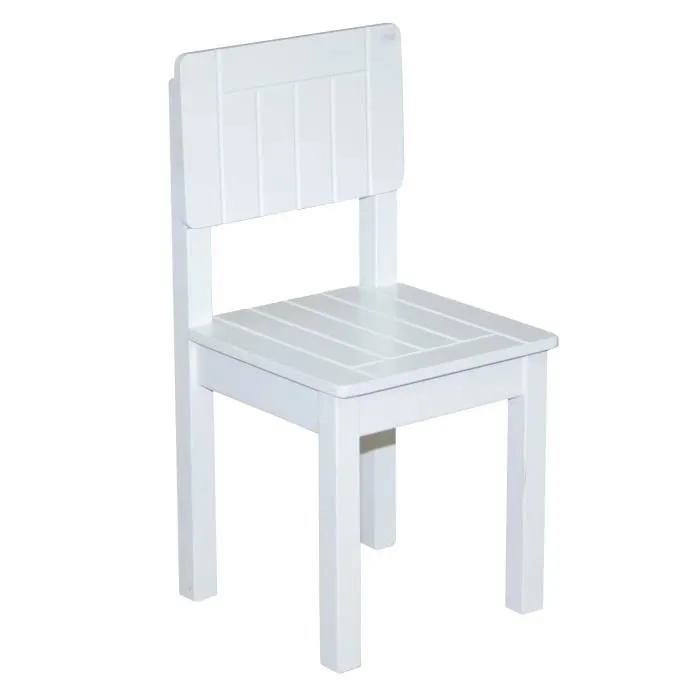 Chaise Enfant en Bois - ROBA - Hauteur d'Assise 31 cm - Avec des Fraisages de Qualité - Blanc Laqué-0